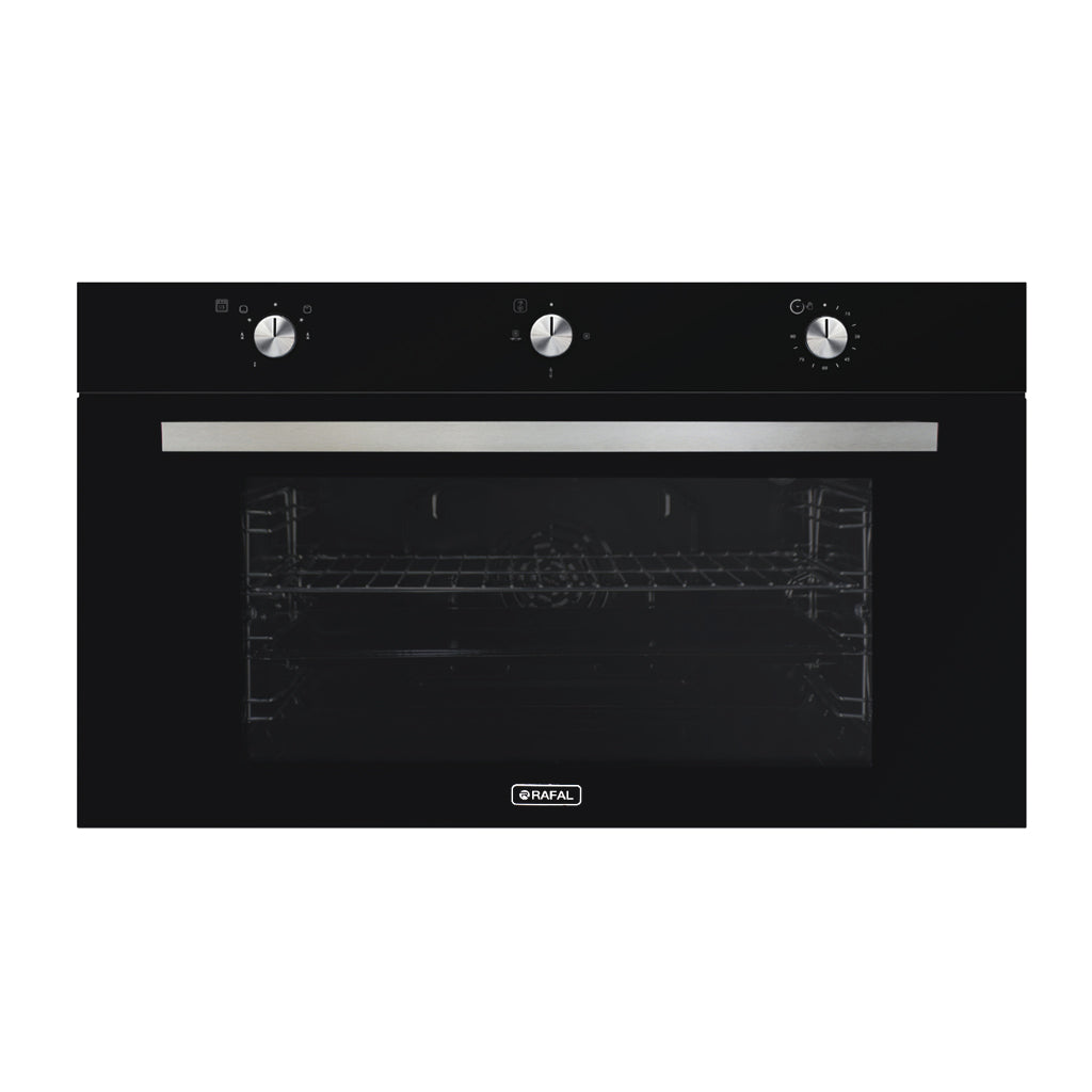 فرن بلت إن غاز 90 سم مانيوال من رفال* – لون أسود 5