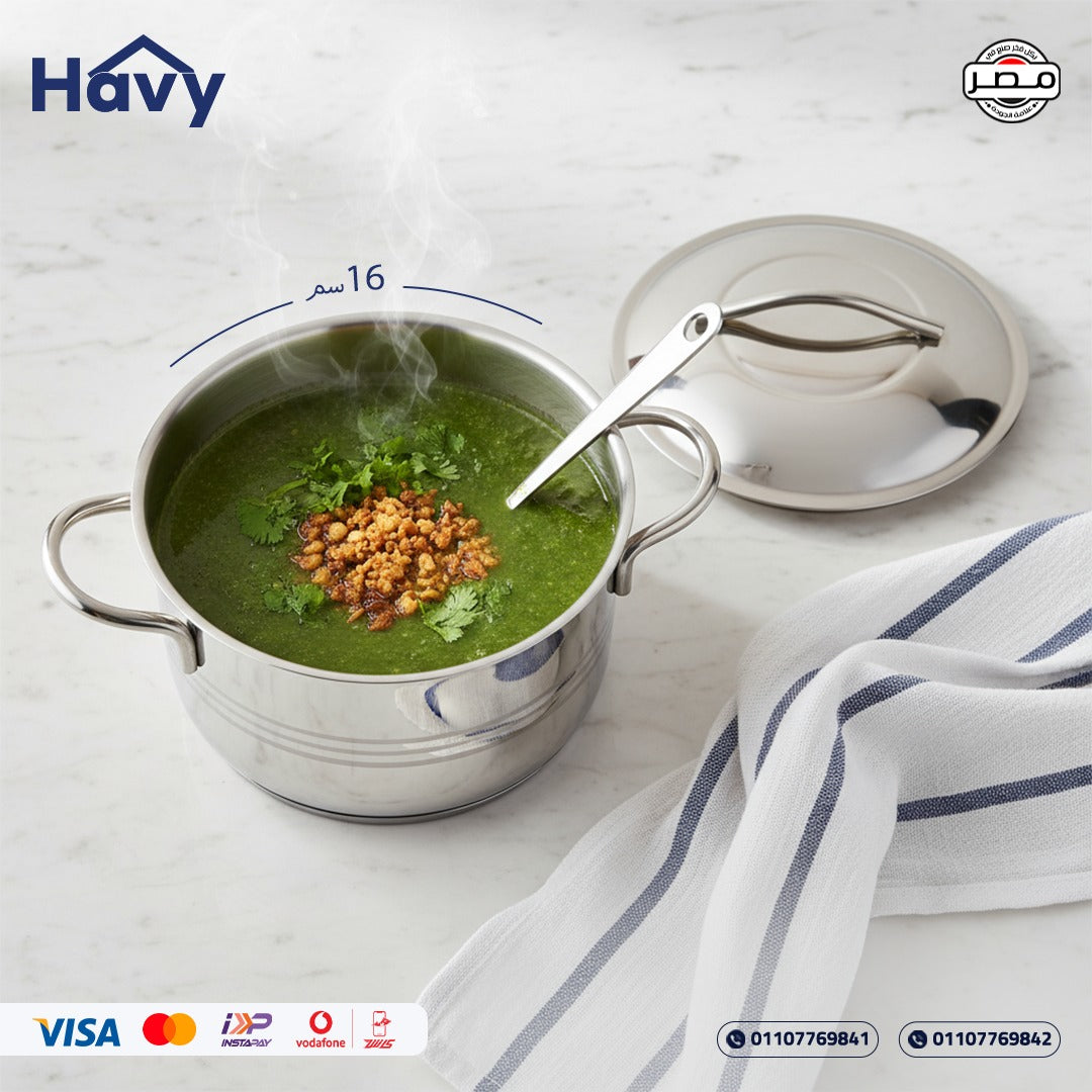 طقم حلل هافي استاليس ستيل